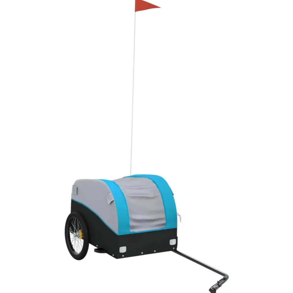 vidaXL Fietstrailer 30 kg ijzer zwart en blauw