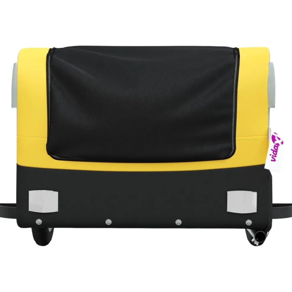 vidaXL Fietstrailer 30 kg ijzer zwart en geel