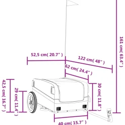 vidaXL Fietstrailer 30 kg ijzer zwart en geel