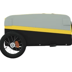 vidaXL Fietstrailer 30 kg ijzer zwart en geel