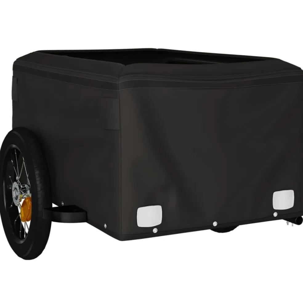 vidaXL Fietstrailer 30 kg ijzer zwart en groen