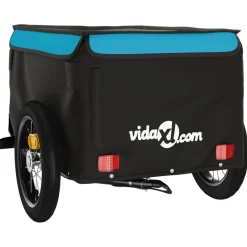 vidaXL Fietstrailer 30 kg ijzer zwart en groen