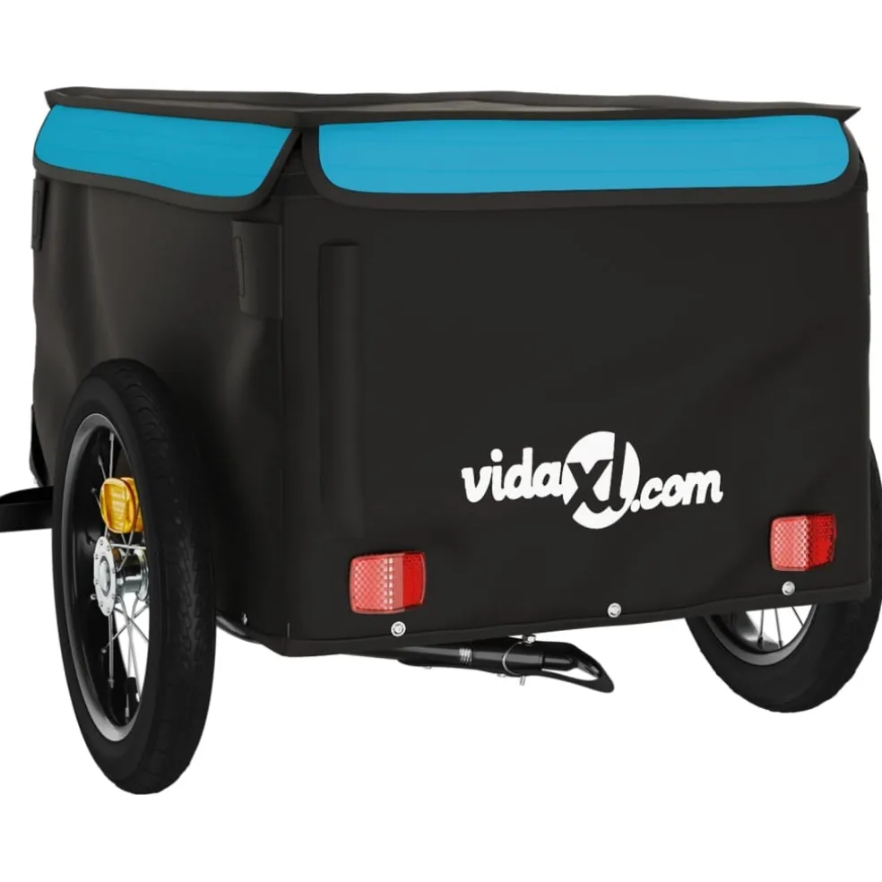 vidaXL Fietstrailer 30 kg ijzer zwart en groen