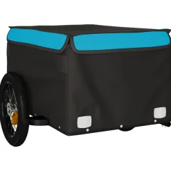 vidaXL Fietstrailer 30 kg ijzer zwart en groen