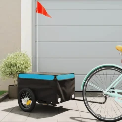 vidaXL Fietstrailer 30 kg ijzer zwart en groen