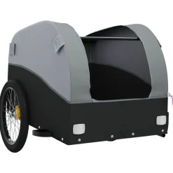 vidaXL Fietstrailer 30 kg ijzer zwart en grijs