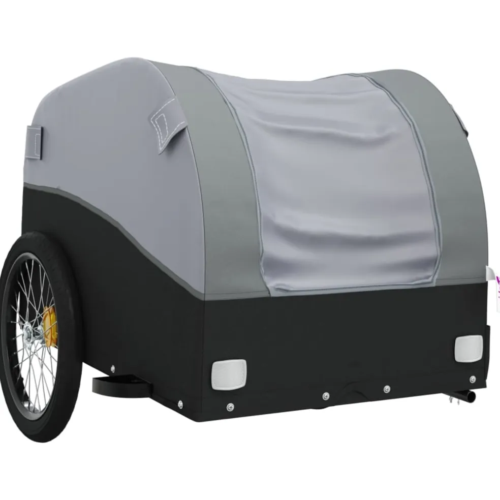 vidaXL Fietstrailer 30 kg ijzer zwart en grijs