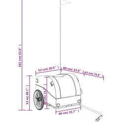 vidaXL Fietstrailer 30 kg ijzer zwart