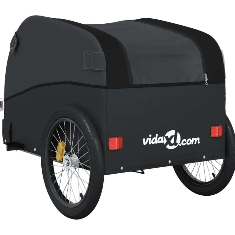 vidaXL Fietstrailer 30 kg ijzer zwart