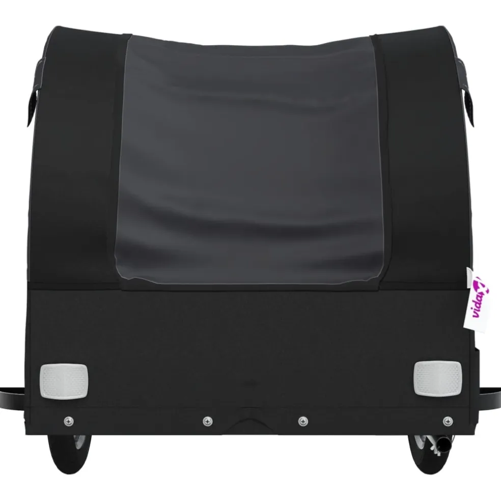 vidaXL Fietstrailer 30 kg ijzer zwart