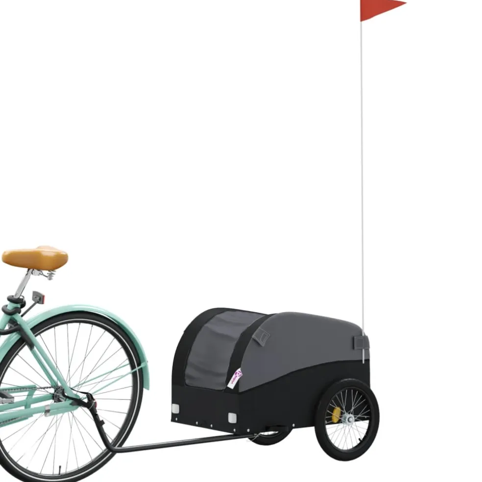 vidaXL Fietstrailer 30 kg ijzer zwart