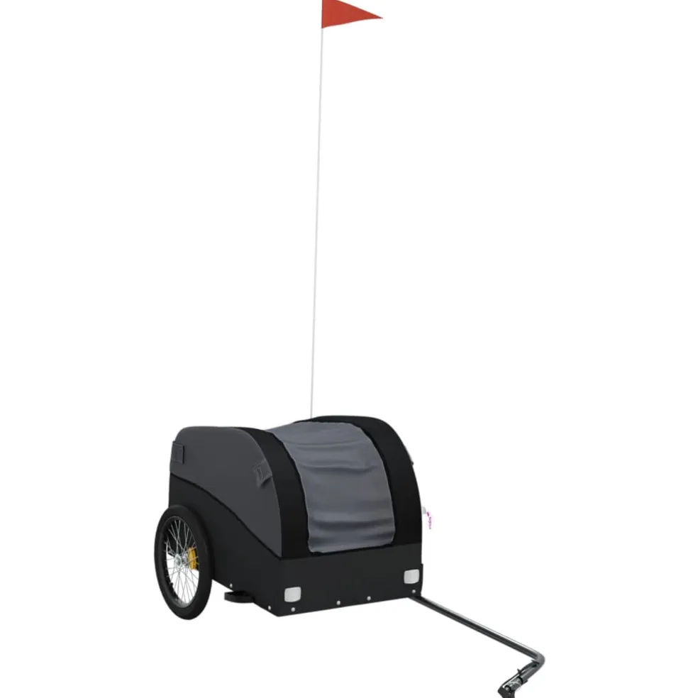 vidaXL Fietstrailer 30 kg ijzer zwart