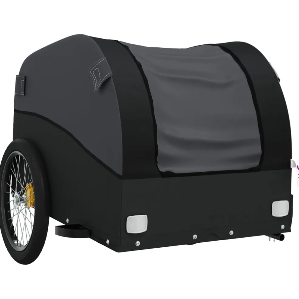 vidaXL Fietstrailer 30 kg ijzer zwart