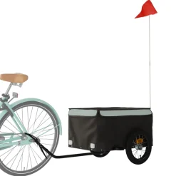 vidaXL Fietstrailer 30 kg ijzer zwart en grijs