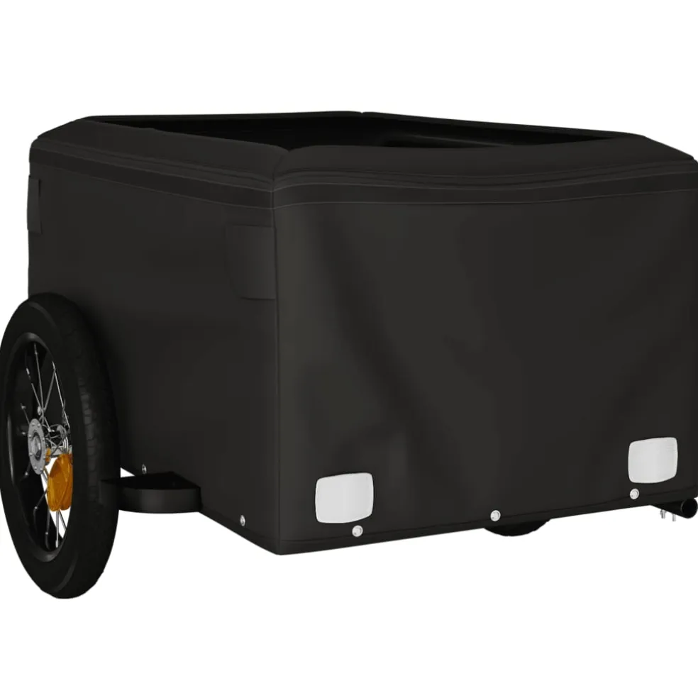 vidaXL Fietstrailer 30 kg ijzer zwart en grijs