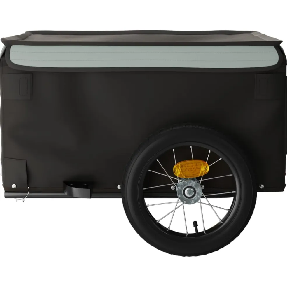 vidaXL Fietstrailer 30 kg ijzer zwart en grijs