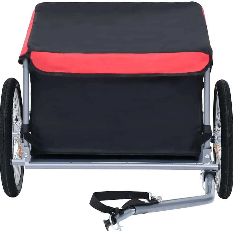 vidaXL Fietstrailer 65 kg zwart en rood