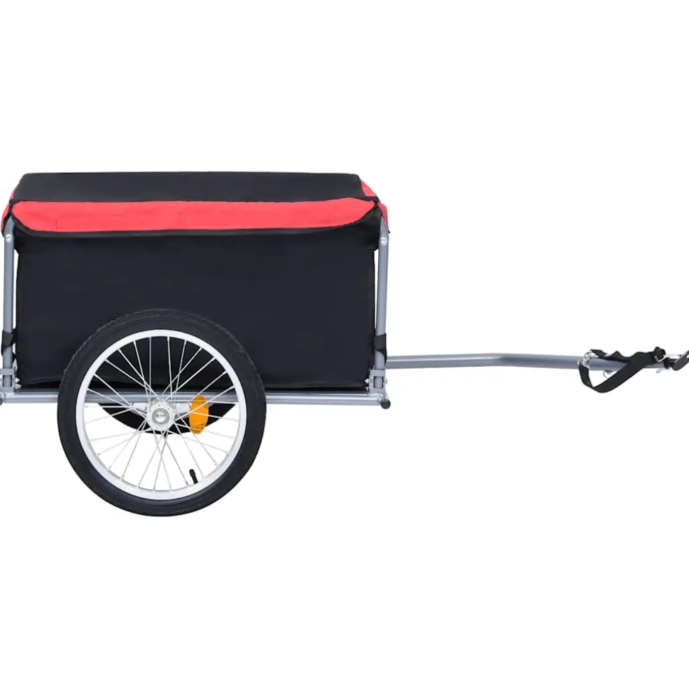 vidaXL Fietstrailer 65 kg zwart en rood