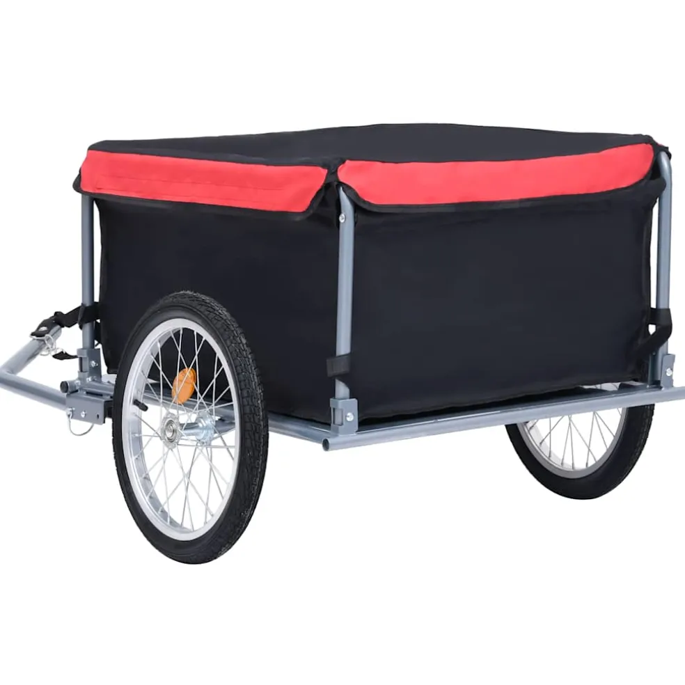 vidaXL Fietstrailer 65 kg zwart en rood