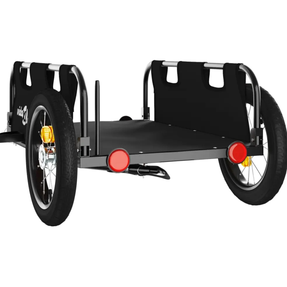 vidaXL Fietstrailer oxford stof en ijzer zwart