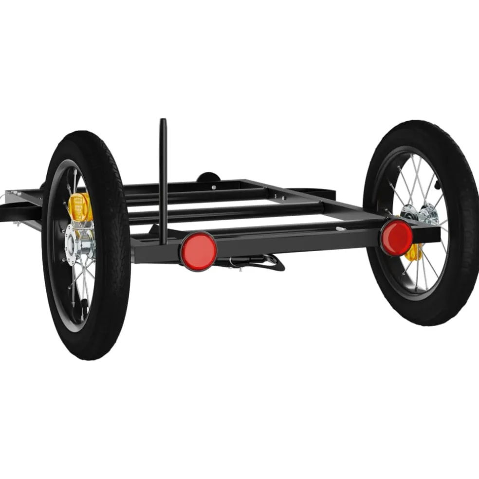 vidaXL Fietstrailer 122x53x28 cm ijzer zwart