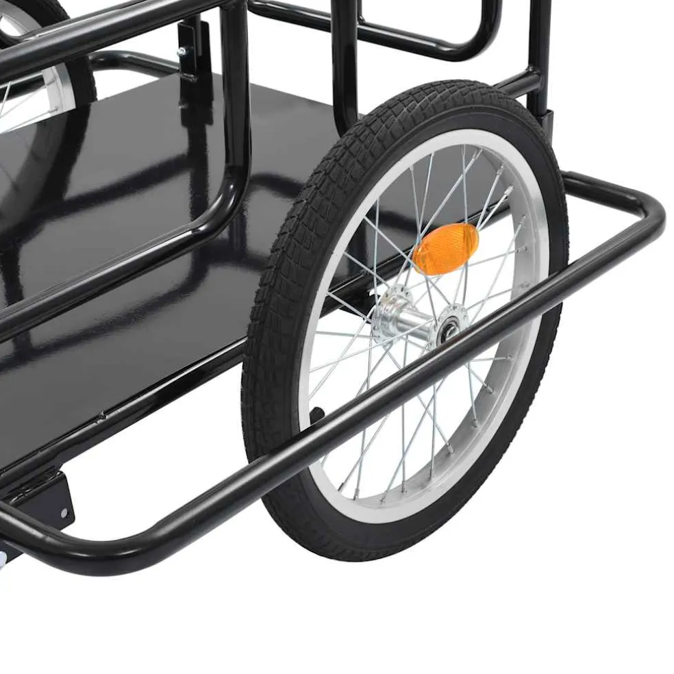 vidaXL Fietstrailer 130x73x48,5 cm staal zwart