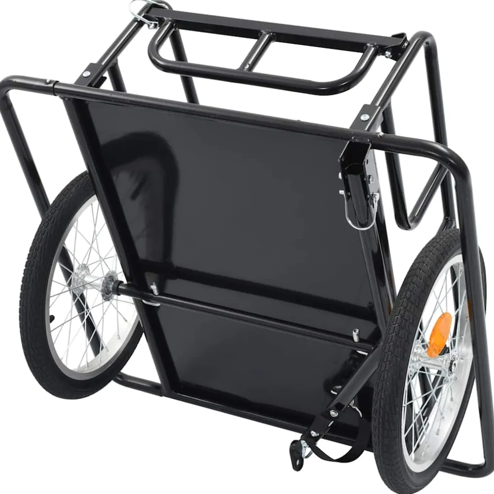 vidaXL Fietstrailer 130x73x48,5 cm staal zwart