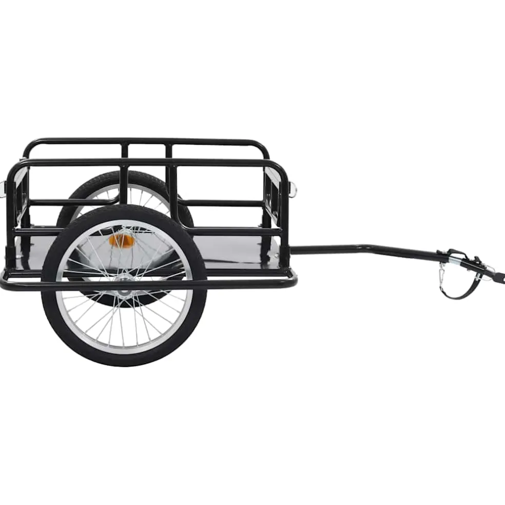 vidaXL Fietstrailer 130x73x48,5 cm staal zwart