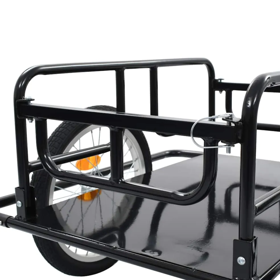 vidaXL Fietstrailer 130x73x48,5 cm staal zwart