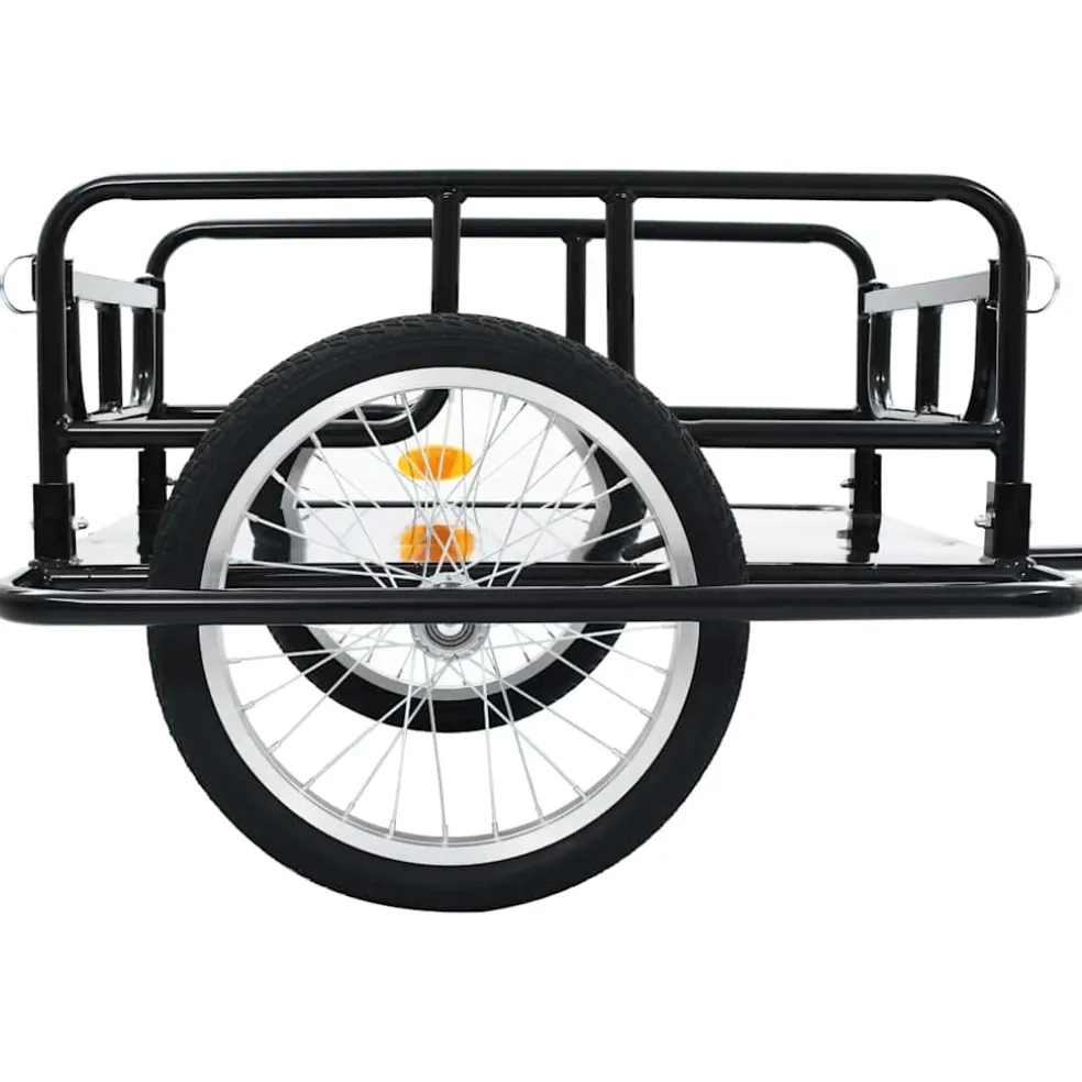 vidaXL Fietstrailer 130x73x48,5 cm staal zwart