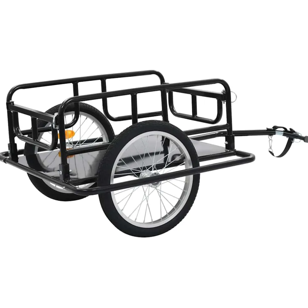 vidaXL Fietstrailer 130x73x48,5 cm staal zwart
