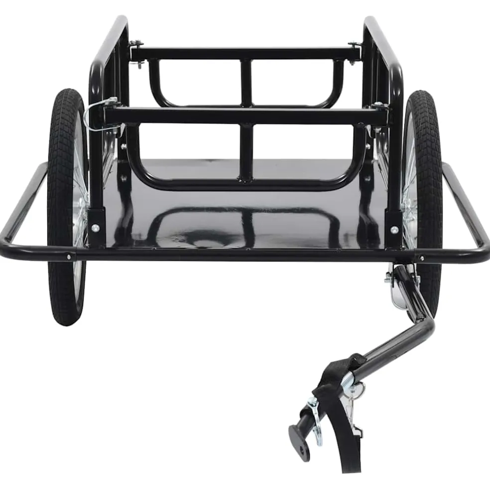vidaXL Fietstrailer 130x73x48,5 cm staal zwart