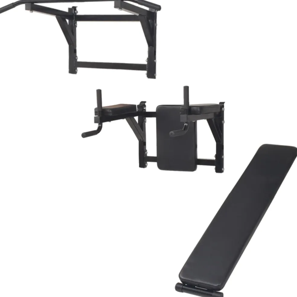 vidaXL Fitnessapparaat wandgemonteerd zwart
