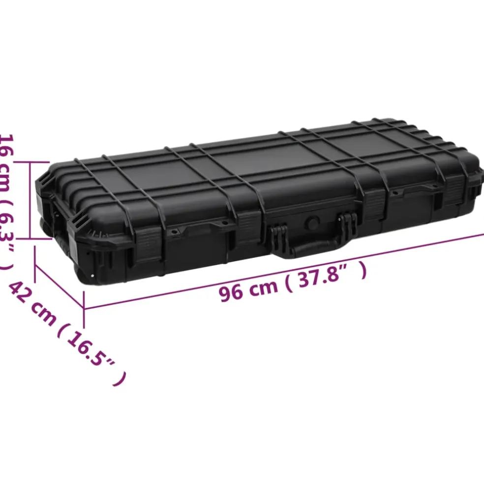 vidaXL Flightcase op wieltjes 96x42x16 cm PP zwart