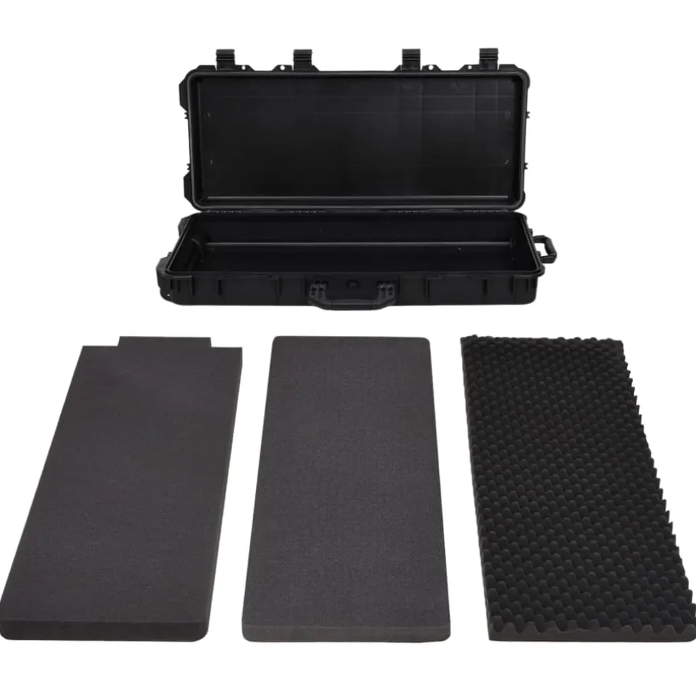vidaXL Flightcase op wieltjes 96x42x16 cm PP zwart