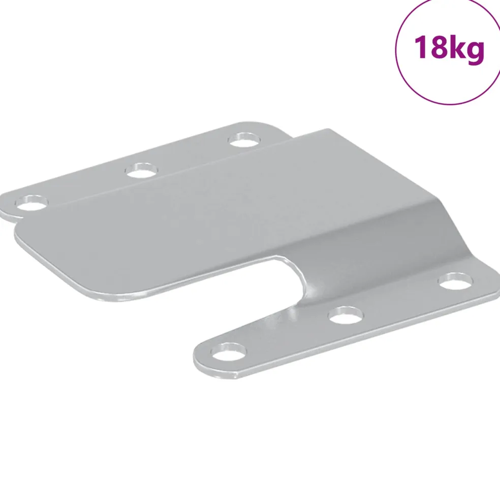 vidaXL Flush Mount Beugel 419 Zilver 75 x 66 x 1,4 mm Staal