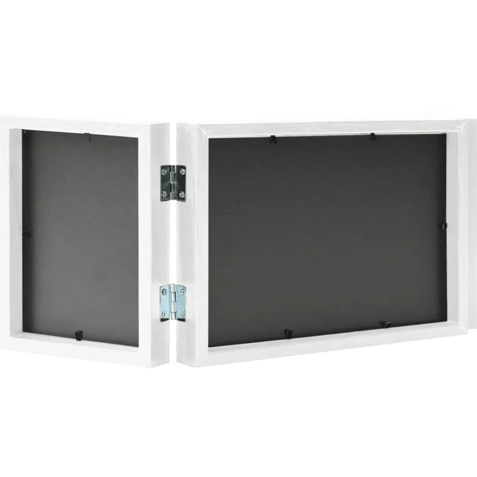 vidaXL Fotolijst drieluik 28x18 cm+2x(13x18 cm) wit