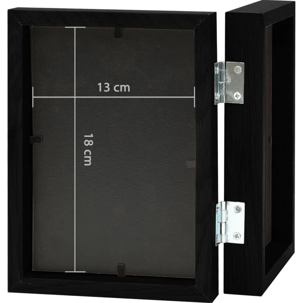 vidaXL Fotolijst tweeluik 2x(13x18 cm) zwart