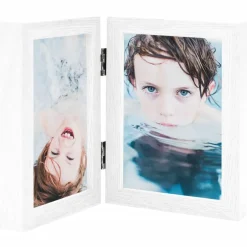 vidaXL Fotolijst tweeluik 2x(13x18 cm) wit