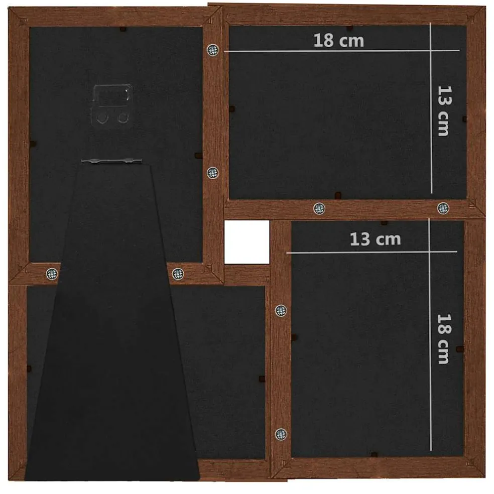 vidaXL Fotolijst voor 4x(13x18 cm) foto MDF donkerbruin