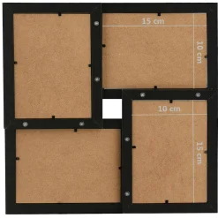 vidaXL Fotolijst voor 4x(10x15 cm) foto MDF zwart