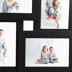 vidaXL Fotolijst voor 4x(10x15 cm) foto MDF zwart