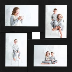 vidaXL Fotolijst voor 4x(10x15 cm) foto MDF zwart