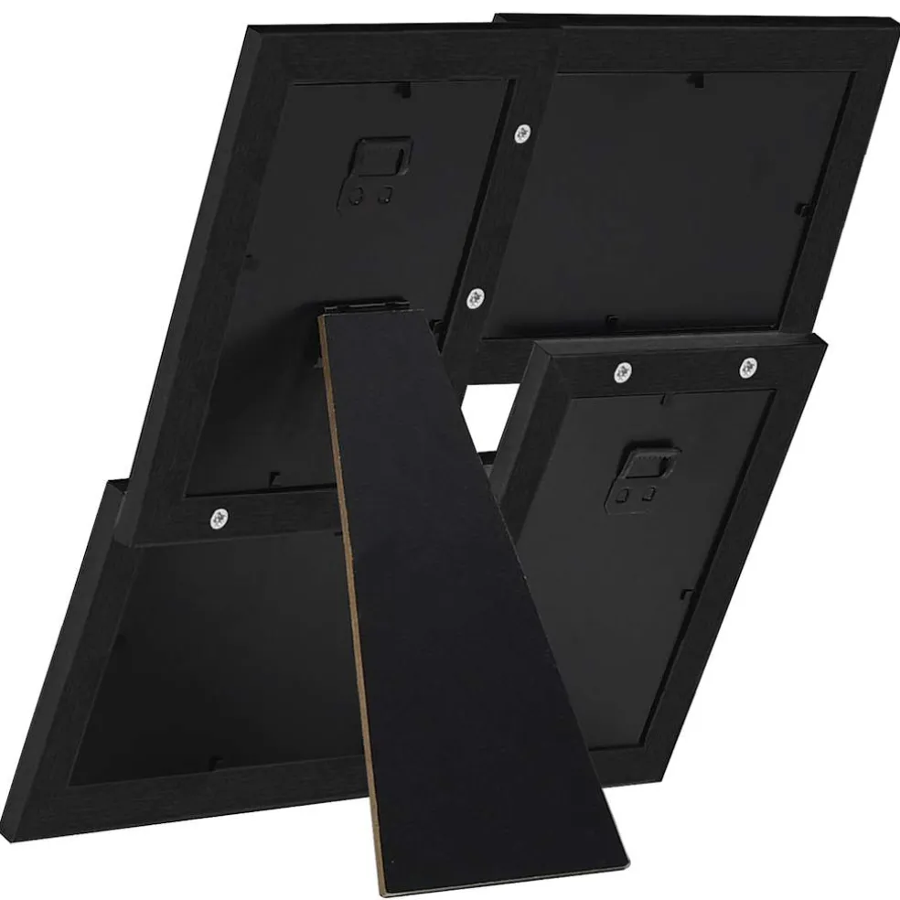vidaXL Fotolijst voor 4x(10x15 cm) foto MDF zwart