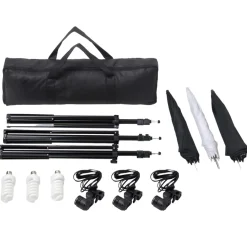 vidaXL Fotostudioset met achtergrond en verlichtingsset