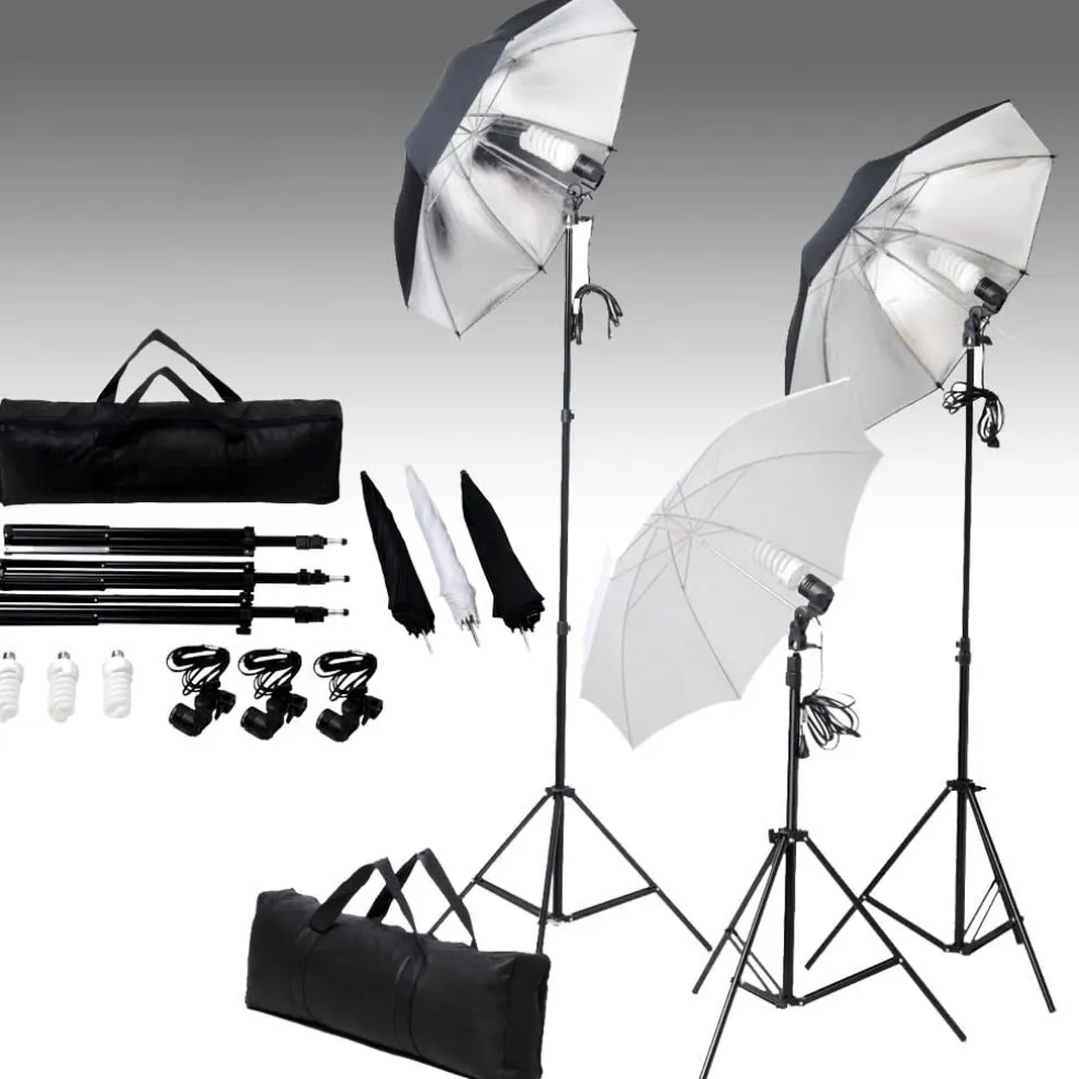 vidaXL Fotostudioset met achtergrond en verlichtingsset