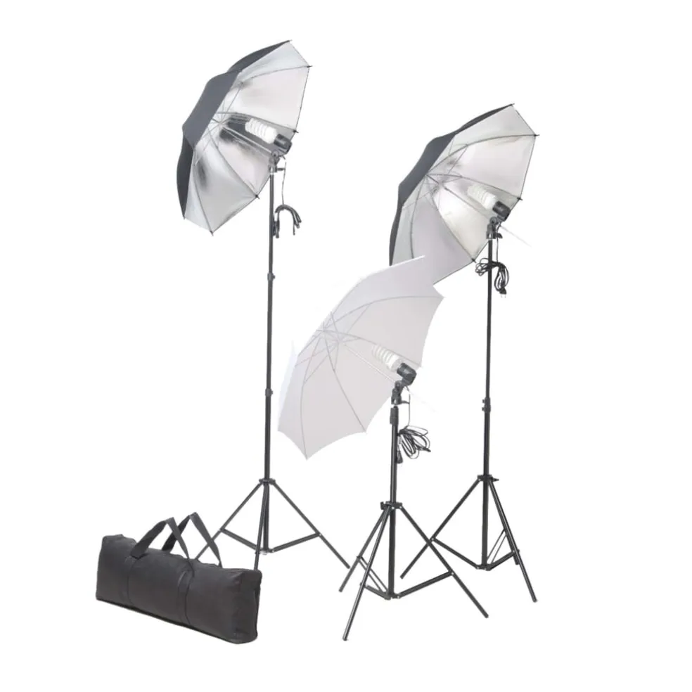 vidaXL Fotostudioset met achtergrond en verlichtingsset