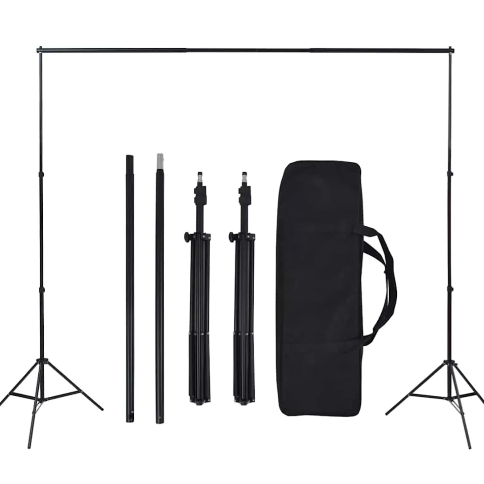 vidaXL Fotostudioset met achtergronden, lampen en paraplu's