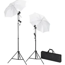 vidaXL Fotostudioset met achtergronden, lampen en paraplu's
