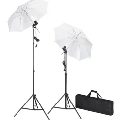 vidaXL Fotostudioset met achtergrond, lampen en paraplu's